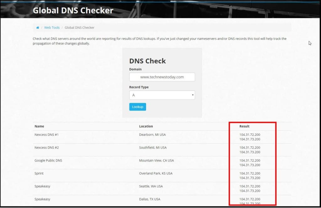 How to Find IP Address of Website 13 Global-DNS-lookup-1024x665