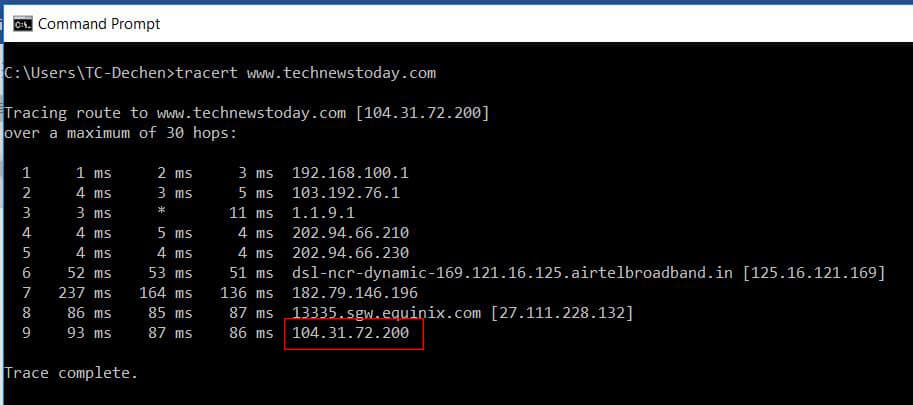 How to Find IP Address of Website 7 Trace-Route-to-find-IP-address-of-a-Website