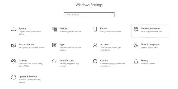 Network and Internet Settings