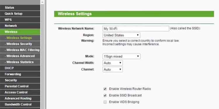 SSID Enabling