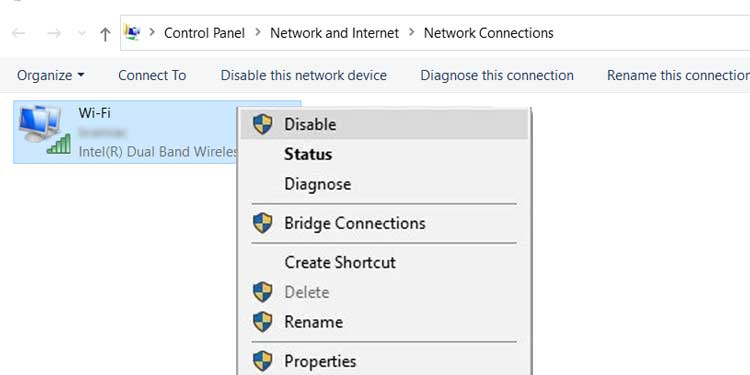 Wireless Network Disable