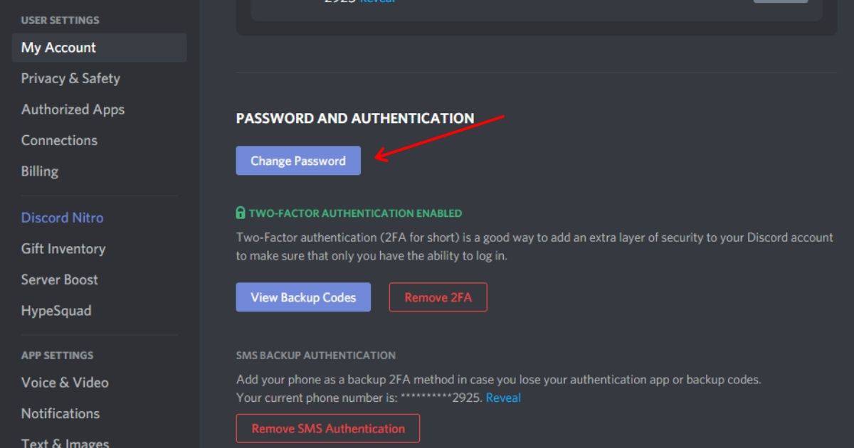 You can change your password from the Account section.