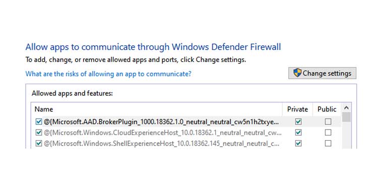 Allow an app through Windows Firewall