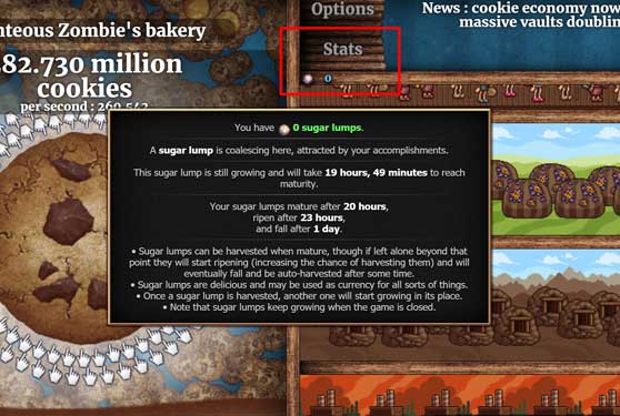 Cookie Clicker cheat : Free cookies and sugar lumps.