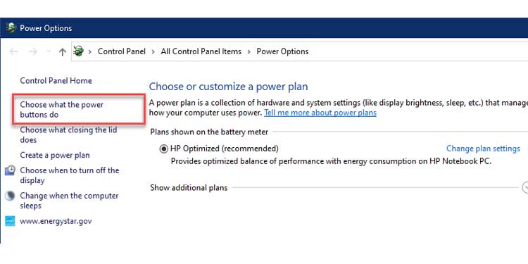 Power Options