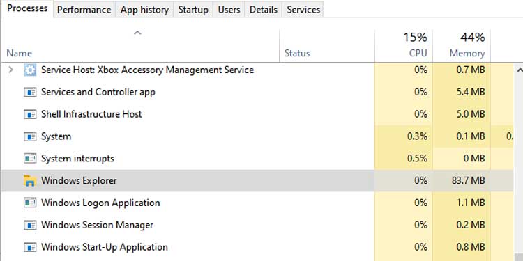 Restart Windows Explorer