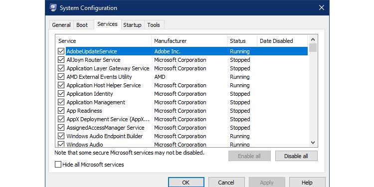 System Configuration Services