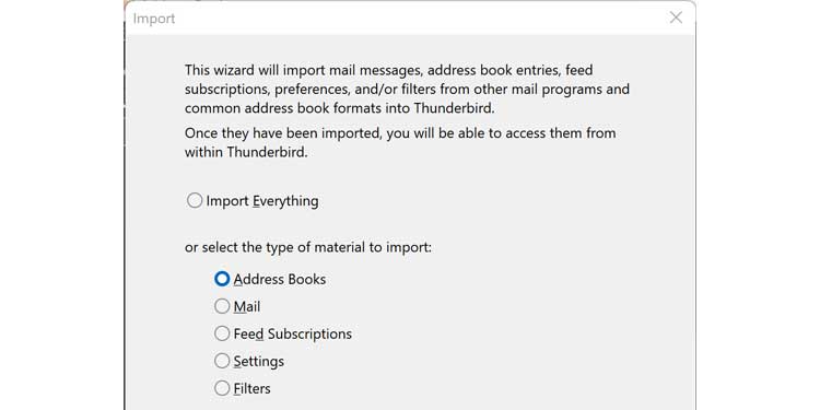 Thunderbird-import