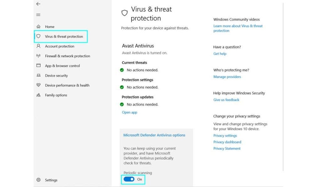 Windows Defender Antivirus Periodic Scanning Enable