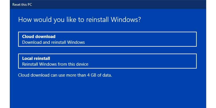 Windows Local Reinstall