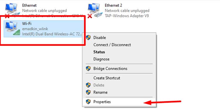 Windows Network Adapter Properties
