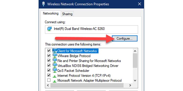 Wireless Network Connection Properties