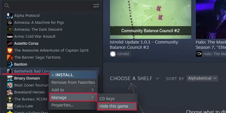 How to Hide Games on Steam