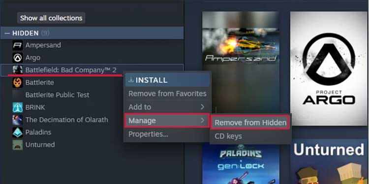 How to Unhide Games on Steam