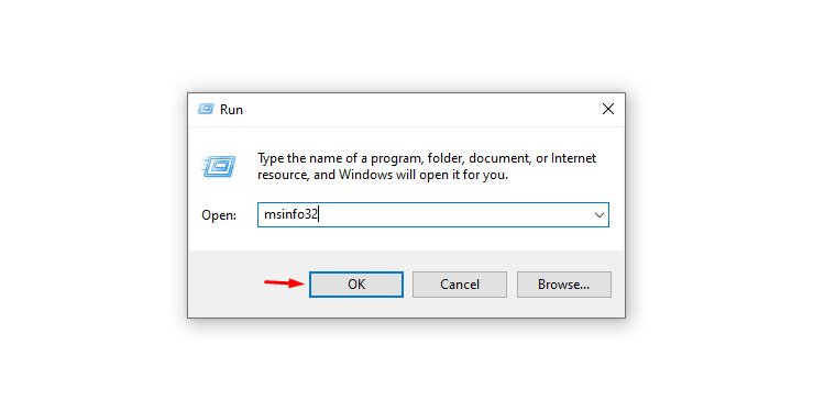Windows Run box msinfo32