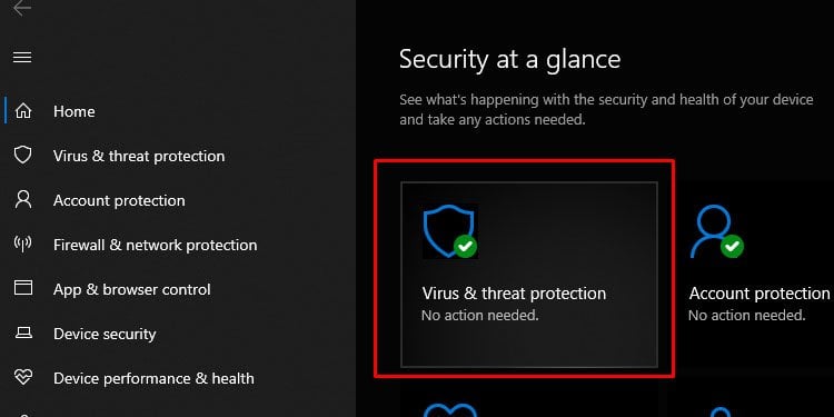Windows Virus and Threat Protection