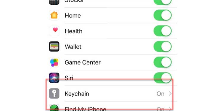 enable apple keychain 