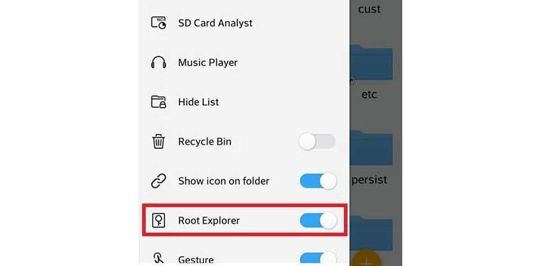 es file explorer root access