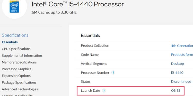 intelark_i5-4440_launch date