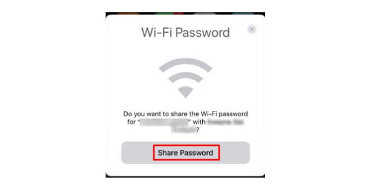 share wi-fi password on iphone