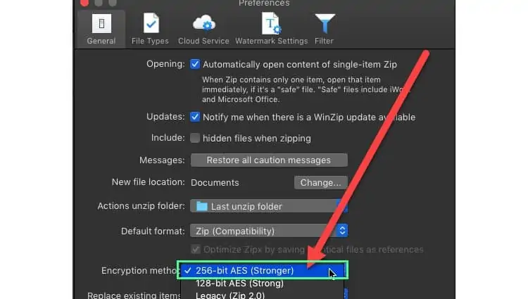 How To Password Protect A Zip File - Step By Step Guide 44 Mac-winzip-encryption-method