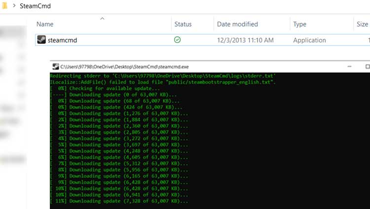 Téléchargement Steam CMD