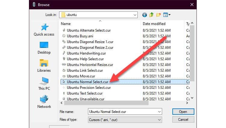 10 Ways To Make Windows Look Like Linux 7 ubuntu-cursors-browse