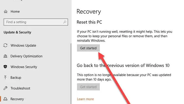 How To Fix Windows 10 Stuck On Just A Moment Loop 86 windows-recovery-setting-start