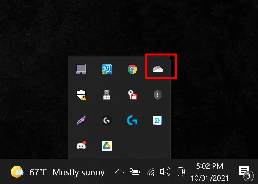 Click-one-drive-icon-in-system-tray