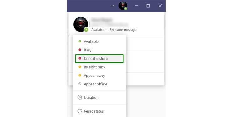 Do not Disturb in Teams