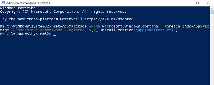 Fix Cortana by Rebuilding
