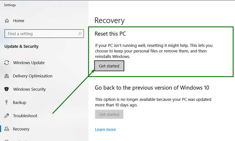 How to Fix Reset this PC