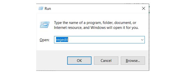 Run Command Regedit