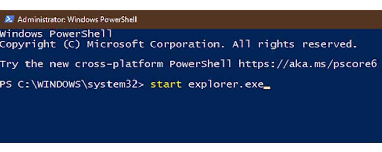 Start Explorer Powershell