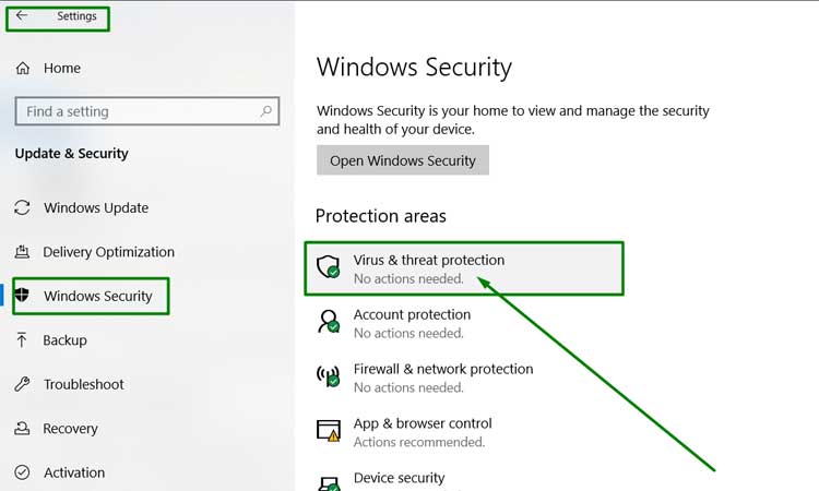 Virus and Threat Protection