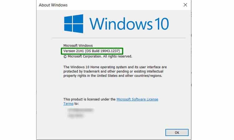 Windows 10 Version