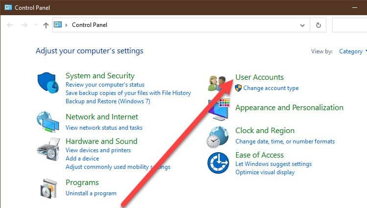 How to Fix control-panel-user-accounts