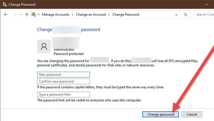 How to Fix control-panel-user-pass-change