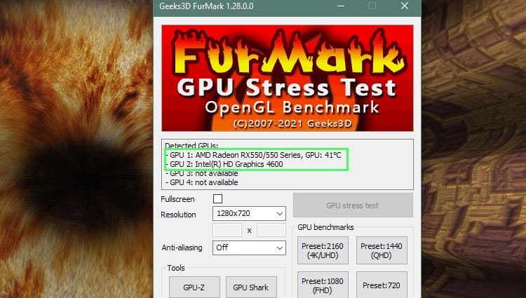 furmark-integrated GPU Stress Test