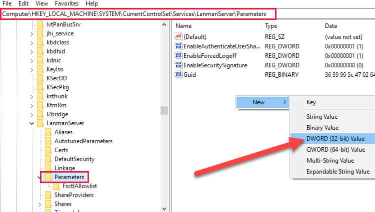 How to Fix regedit-lanman