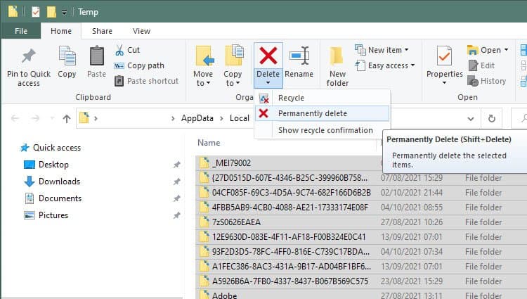 How to Fix temp-folder-clearing