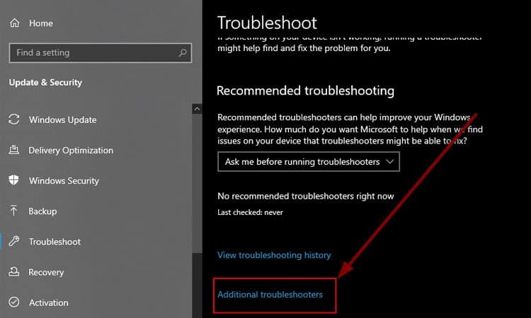 Additional Troubleshooters