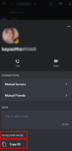 Copy ID from Profile