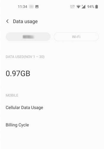 Data Usage Android