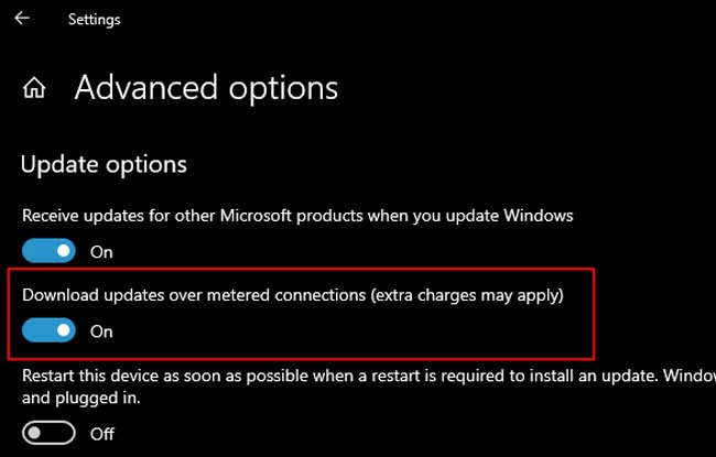 Download Updates over metered Connection