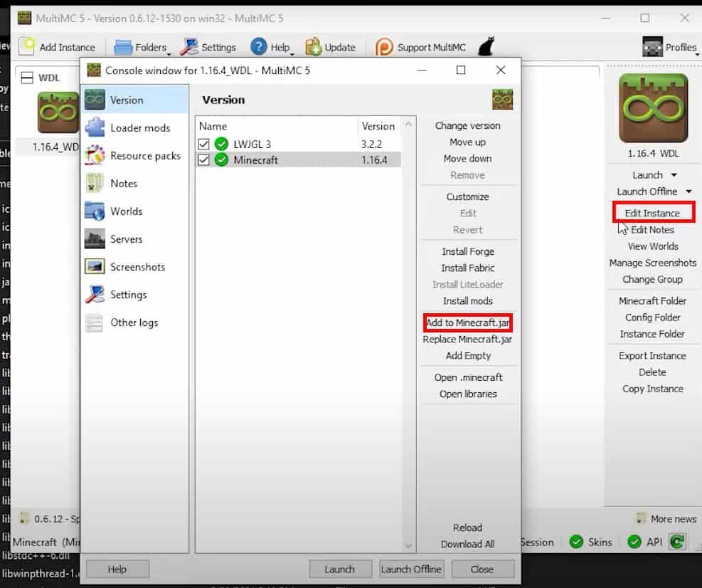 Edit Instance