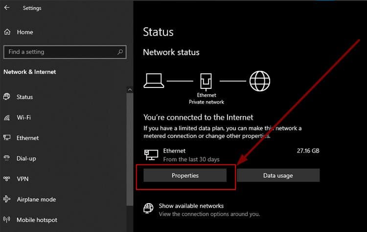 Ethernet Properties