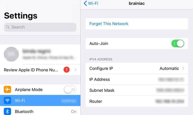 IP Address of Iphone
