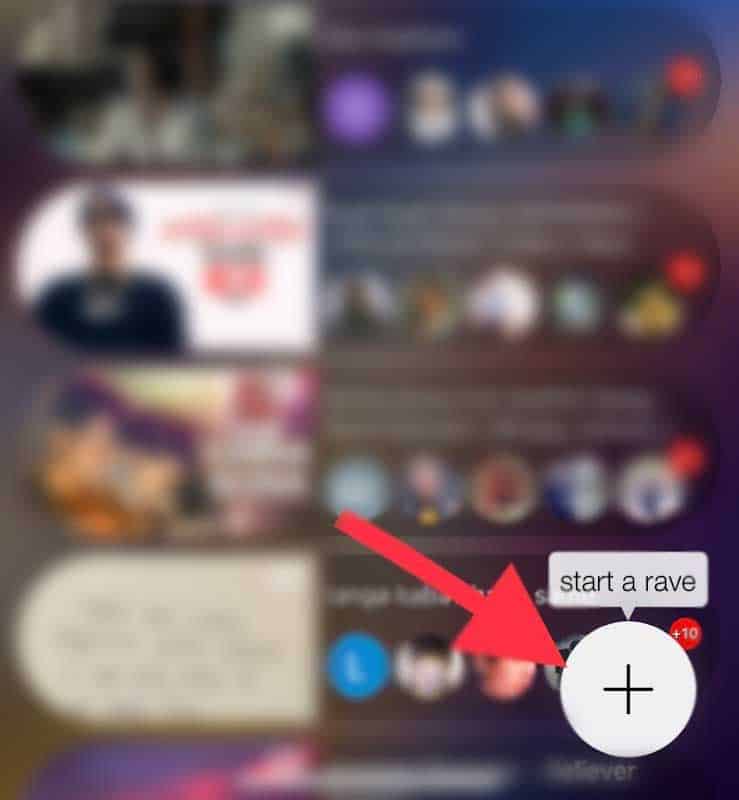 Rave app Homepage