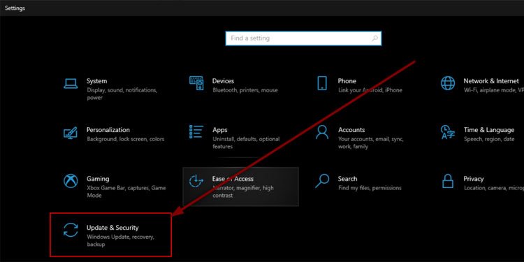 Update and Security Settings